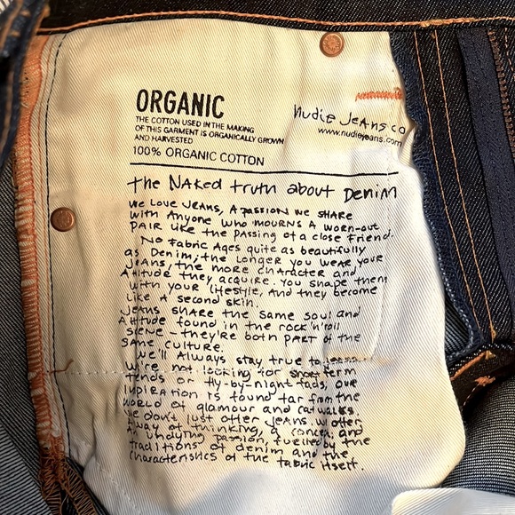 NUDIE JEANS CO. Lean Dean Dry Denim Jeans (UNWORN, BRAND NEW)  // Size 27Wx30L - Picture 8 of 9